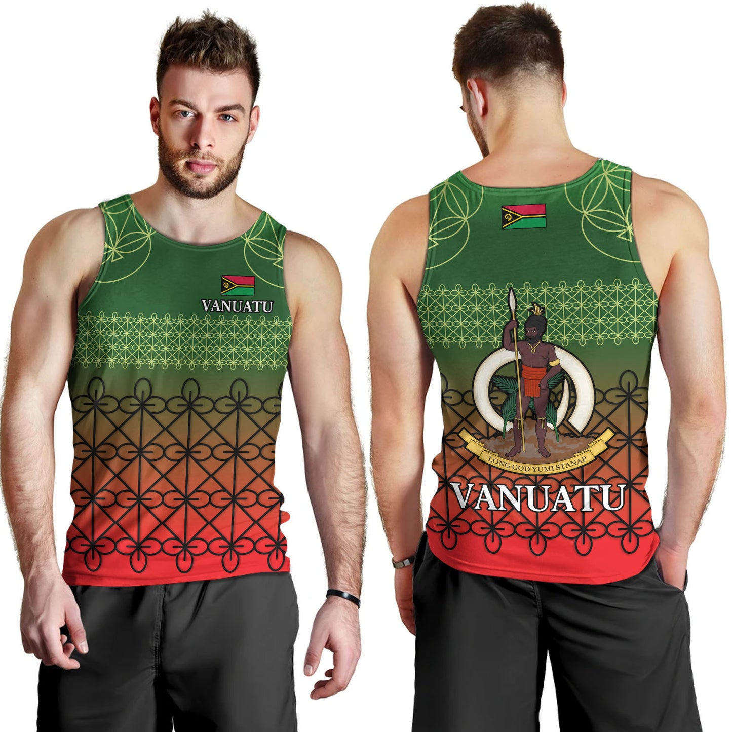 Vanuatu Tank Top Custom Seal Flag Color Mutis En Atan Design
