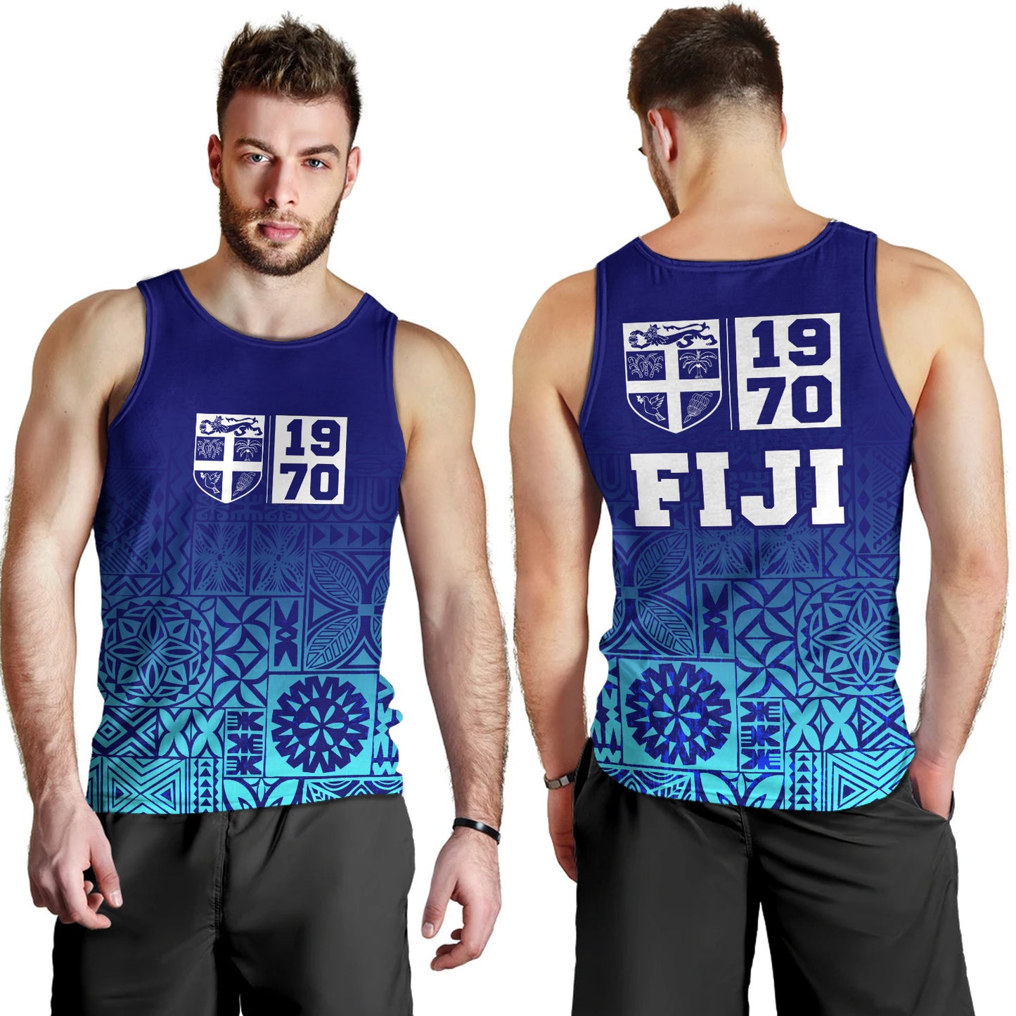 Fiji Tank Top Fiji Independence 1970 Tapa Style