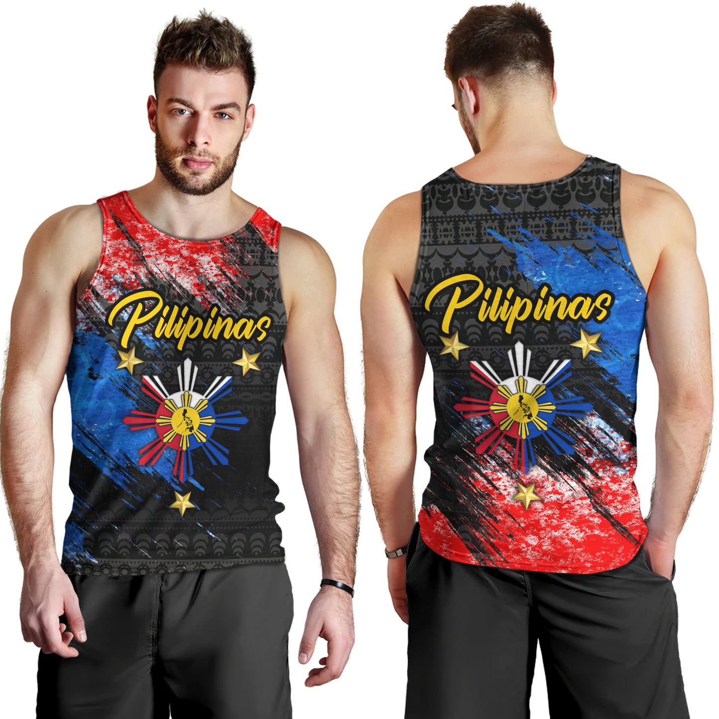 Philippines Filipinos Tank Top Pilipinas Sun Grunge Style