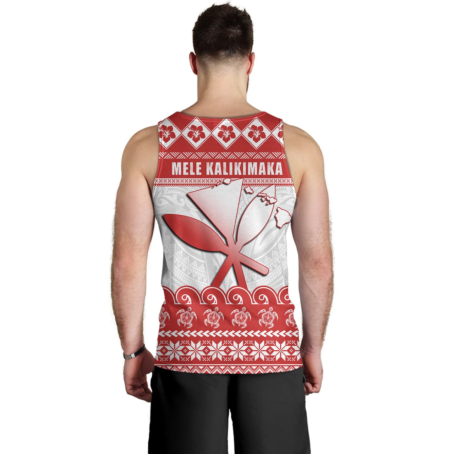 Hawaii Tank Top Santa Surfing Merry Christmas Kanaka Maoli