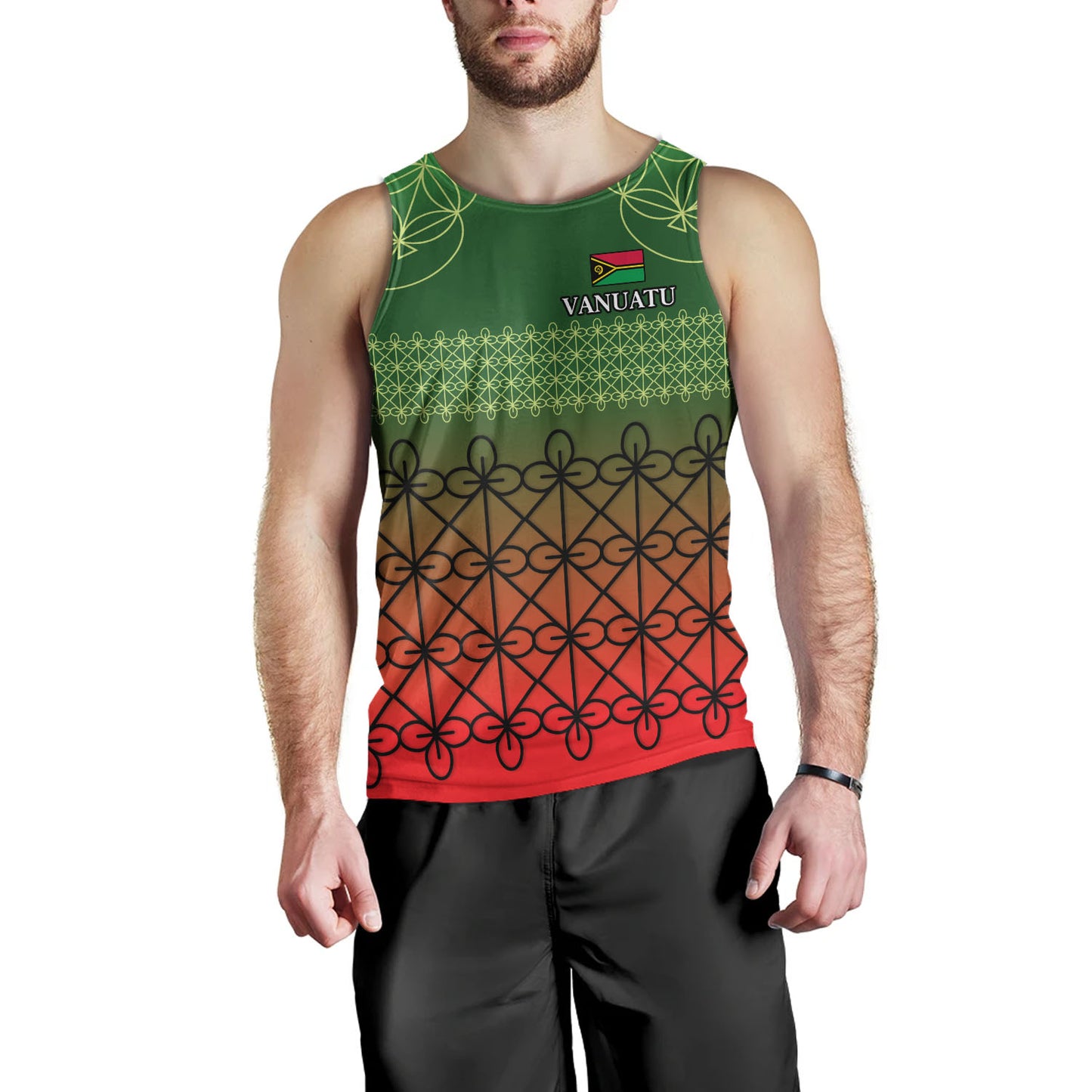 Vanuatu Tank Top Custom Seal Flag Color Mutis En Atan Design