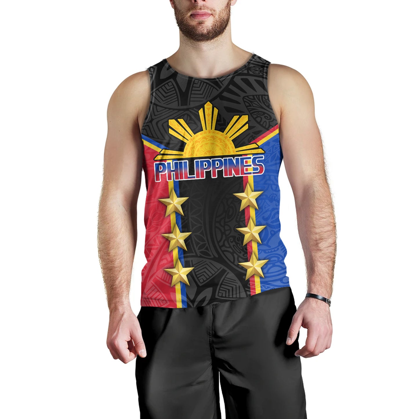 Philippines Filipinos Tank Top Philippines Sun Tribal Pattern Style
