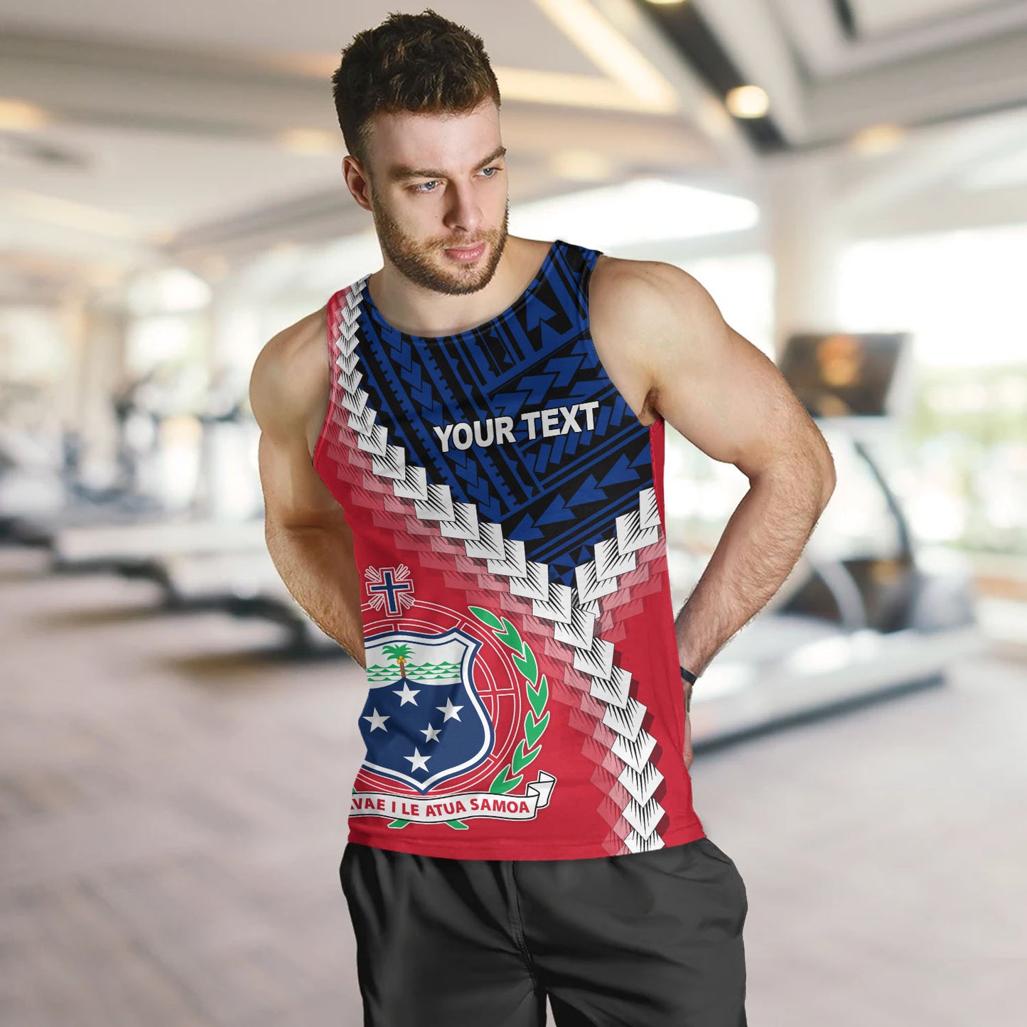 Samoa Tank Top Samoa Coat Of Arms With Polynesian Tattoo Flag Style