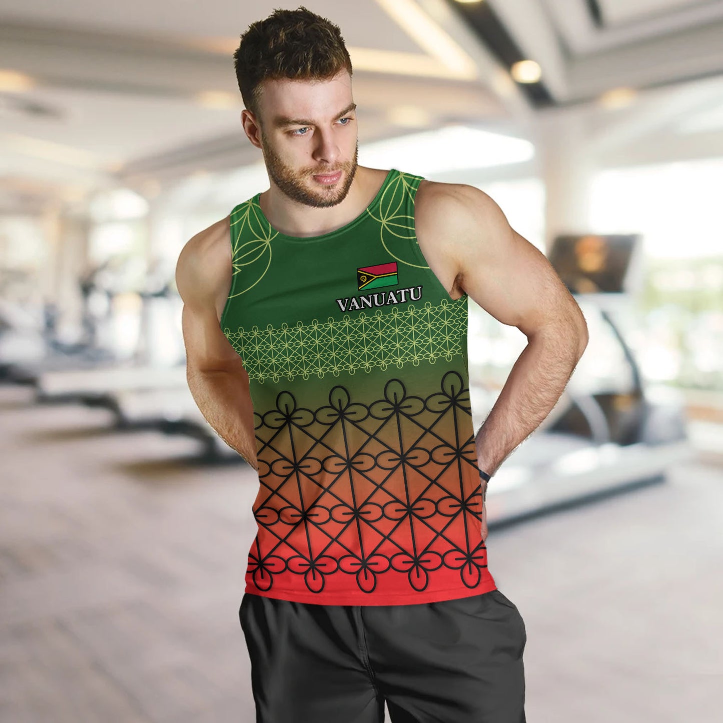 Vanuatu Tank Top Custom Seal Flag Color Mutis En Atan Design
