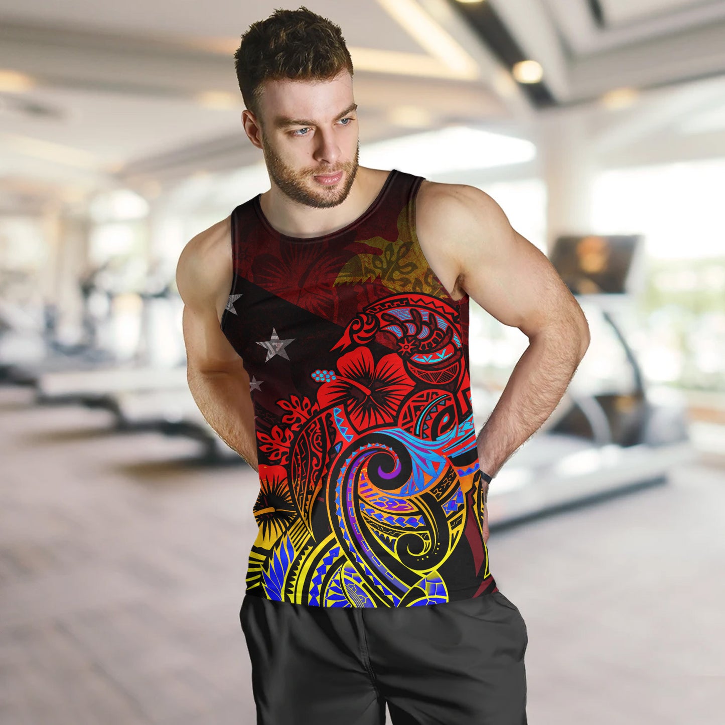 Papua New Guinea Tank Top Birds Of Paradise With Flag Color Style