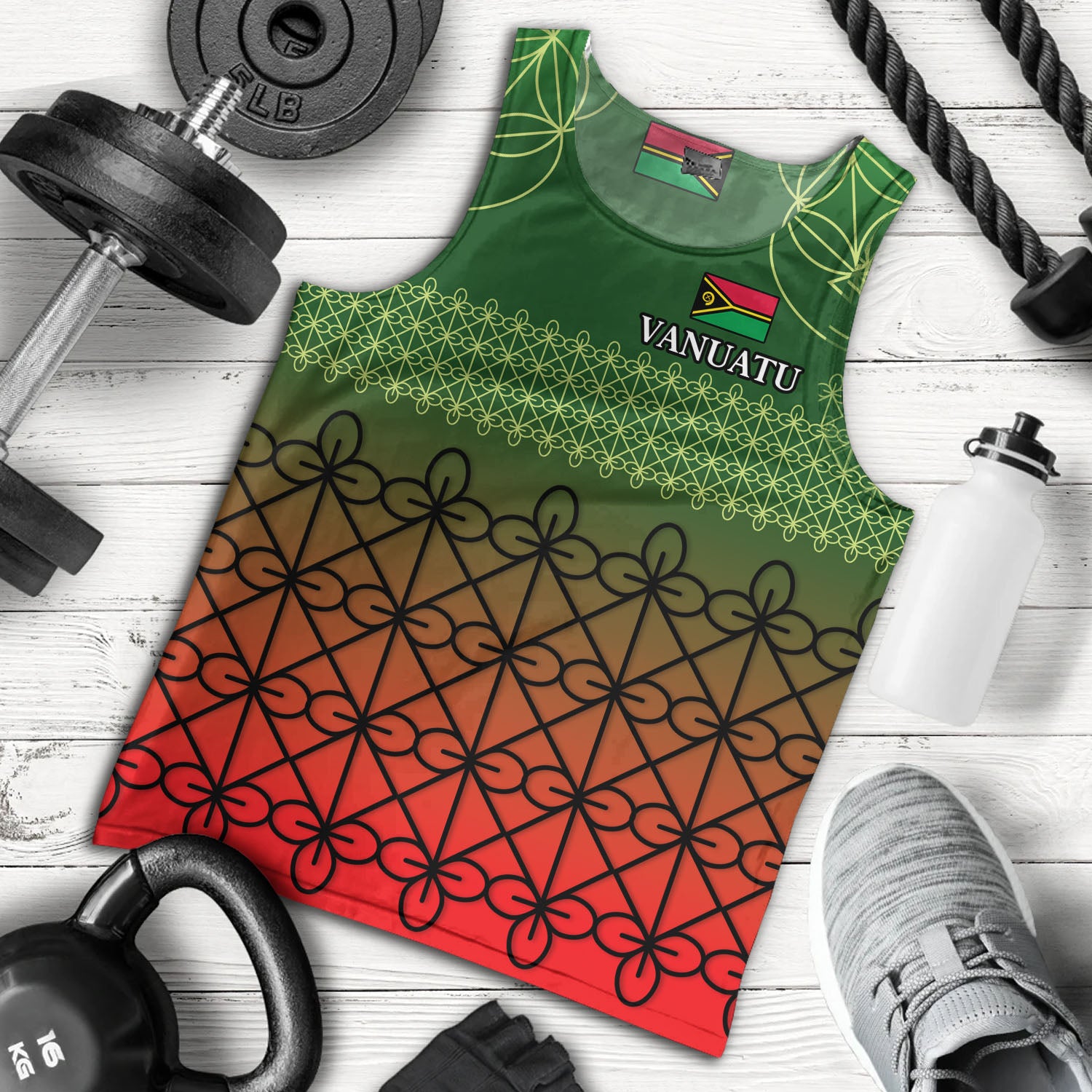 Vanuatu Tank Top Custom Seal Flag Color Mutis En Atan Design