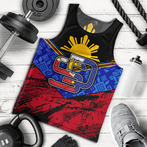 Philippines Filipinos Tank Top San Diego Filipino Grunge Brush Stroke Style