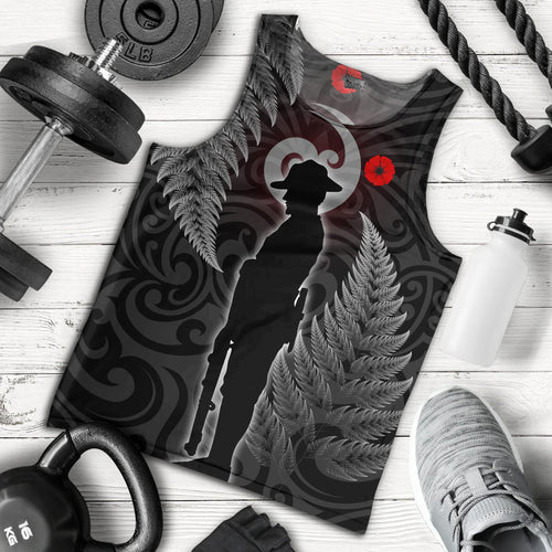 New Zealand Tank Top Lest We Forget Koru Maori Pattern