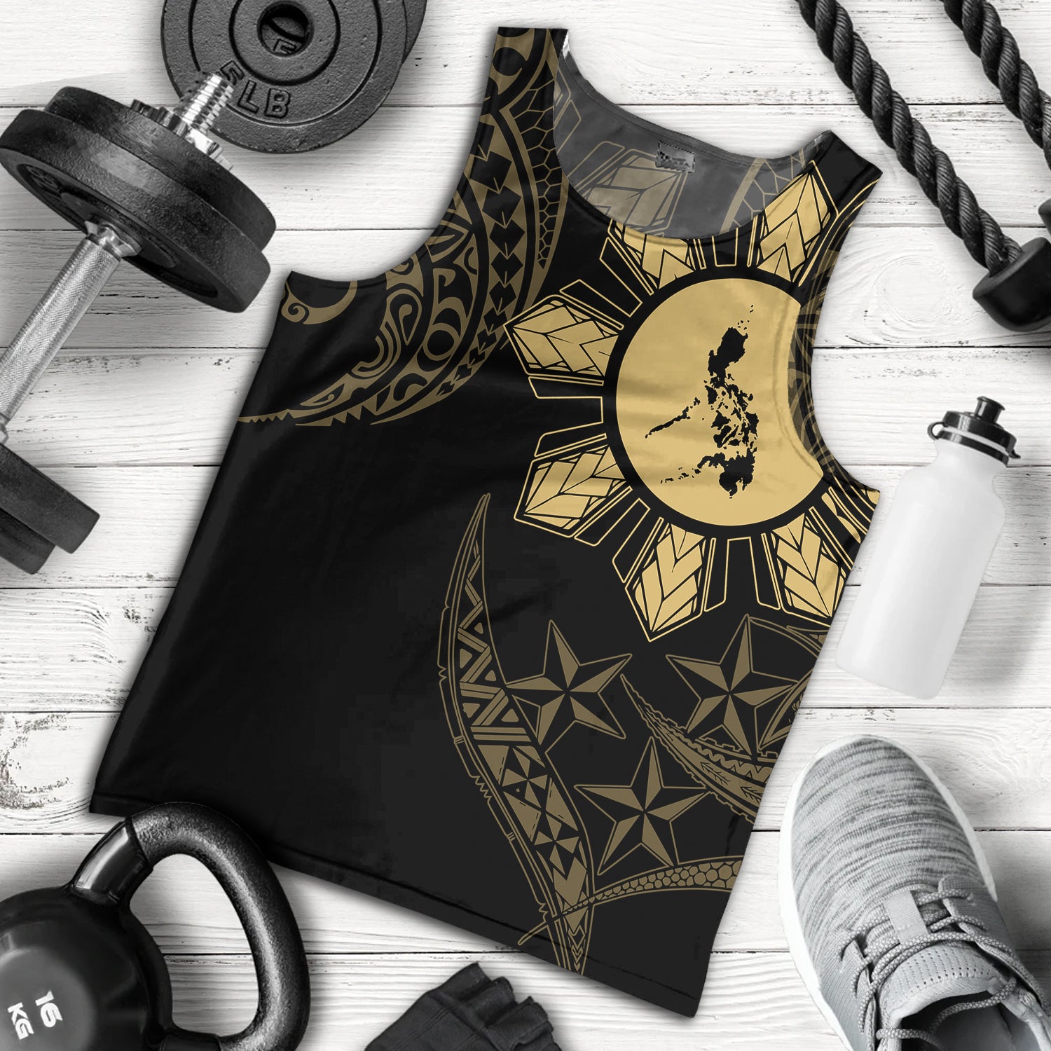 Philippines Tank Top Tribal Sun In My Heart Gold