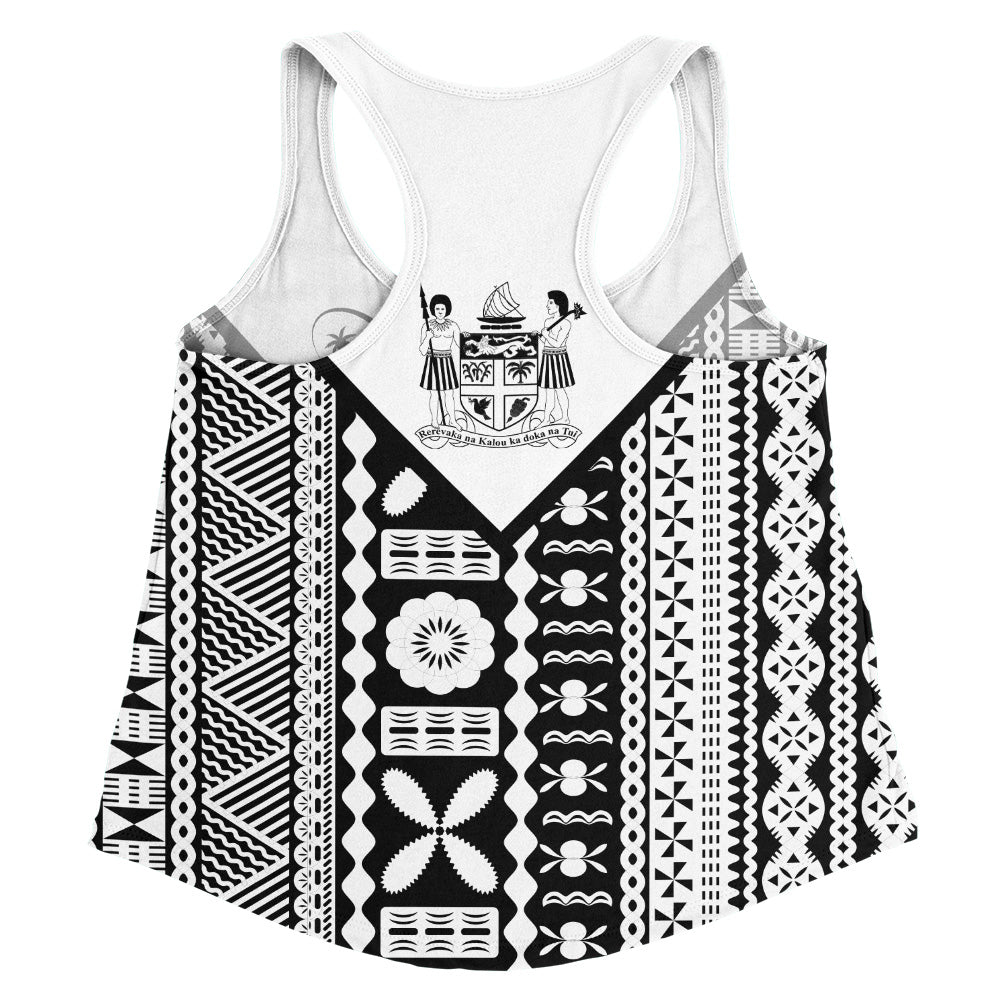 Fiji Rugby Tapa Women Tank Fiji Flag Coat Of Arms Pattern
