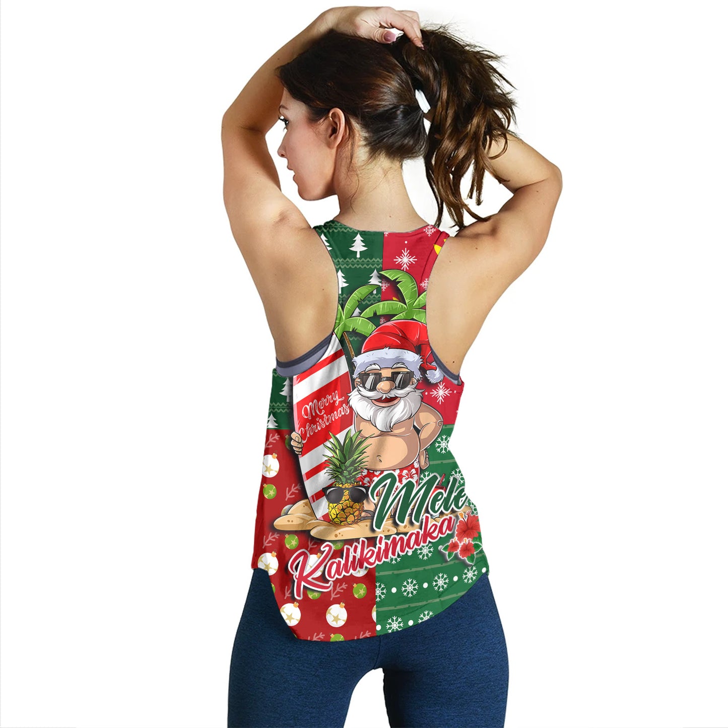 Hawaii Women Tank Mele Kalikimaka Hawaii Christmas Patterns
