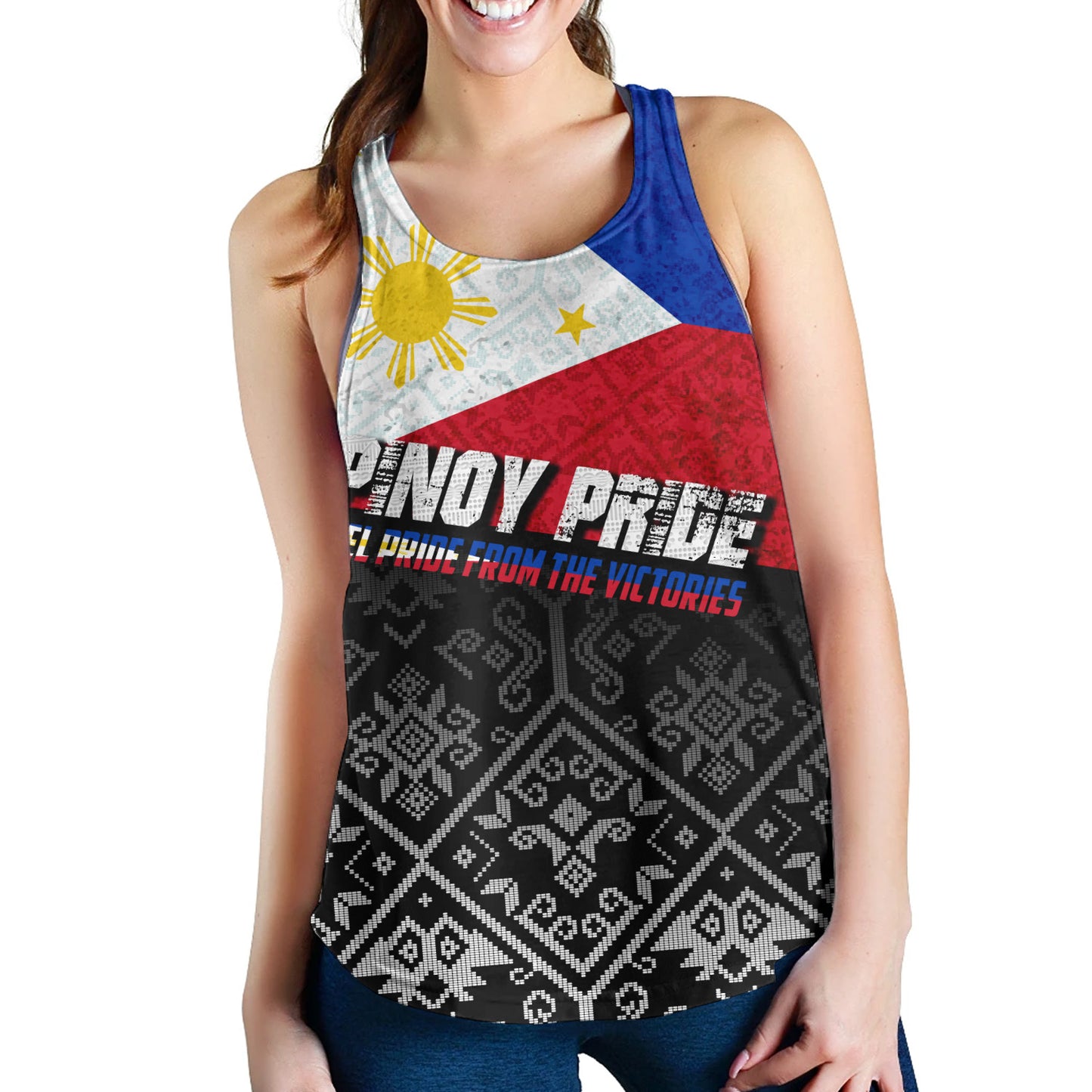Philippines Filipinos Women Tank Pinoy Pride Grunge Style