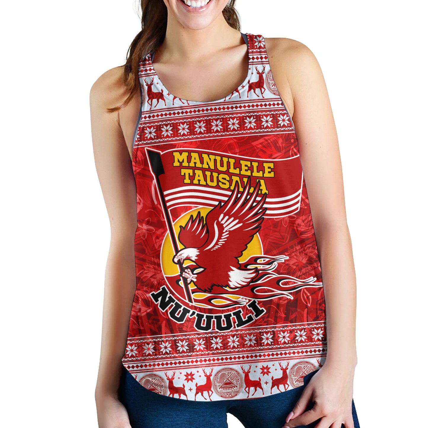 American Samoa Women Tank Nu'uuli Christmas Style