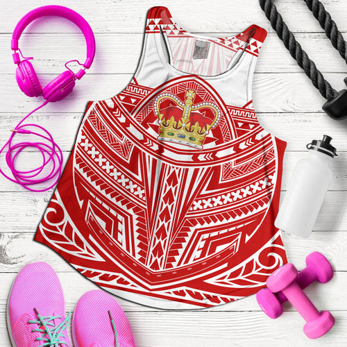 Tonga Women Tank Seal Tribal Flag Color Design