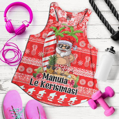 American Samoa Women Tank Manuia Le Kerisimasi Tropical Xmas Patterns