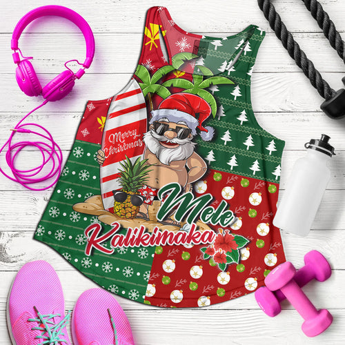 Hawaii Women Tank Mele Kalikimaka Hawaii Christmas Patterns