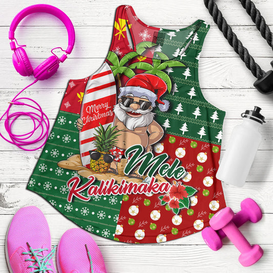 Hawaii Women Tank Mele Kalikimaka Hawaii Christmas Patterns