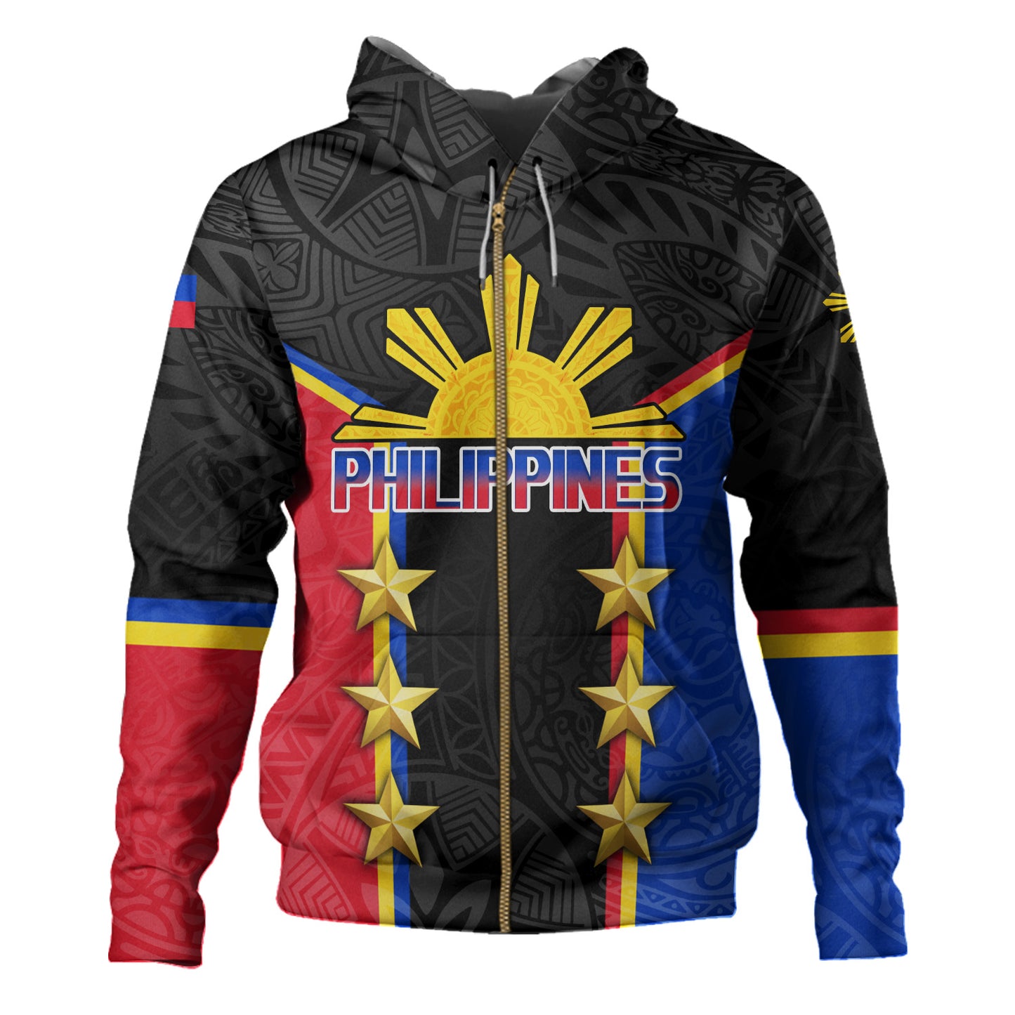 Philippines Filipinos Hoodie Philippines Sun Tribal Pattern Style