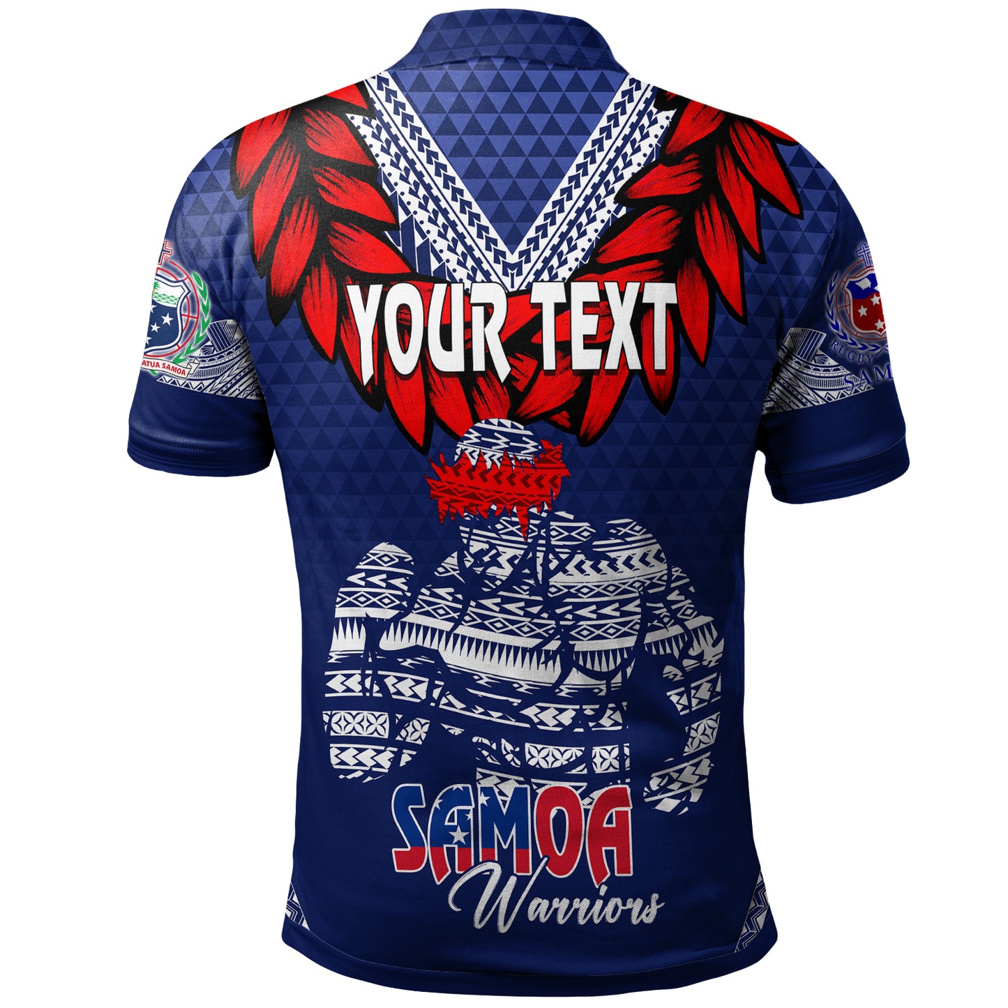 Personalised Toa Samoa Polo Shirt Ulafala Style Samoa Warriors