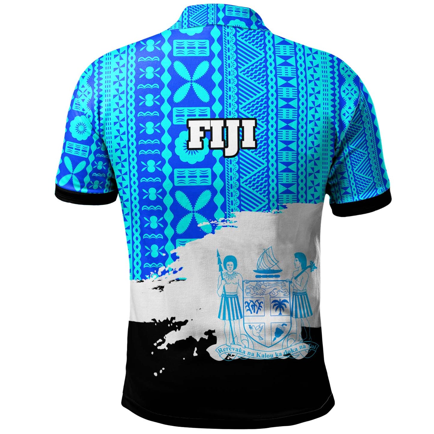 Fiji Polynesian Polo Shirt - Fiji Tapa Brush Tribal Patterns