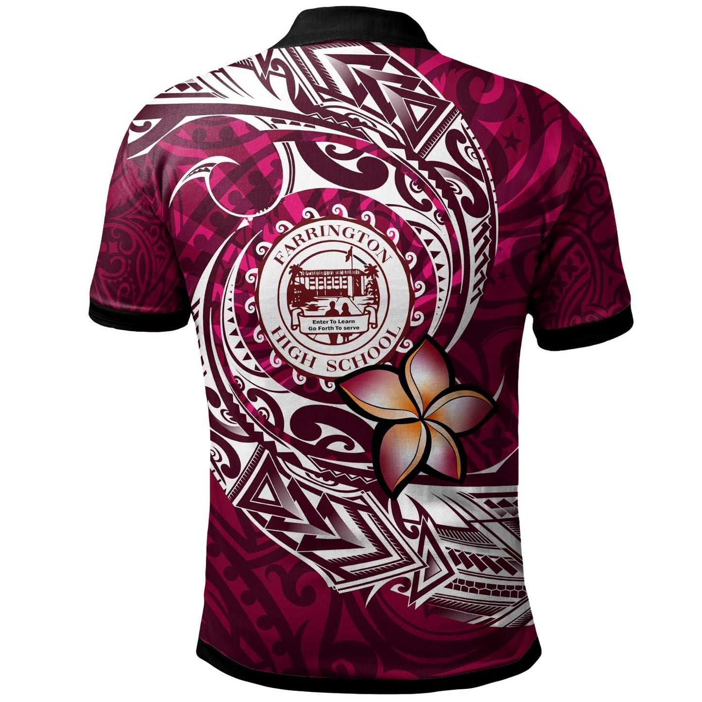 Hawaii Custom Personalised Polo Shirt - Farrington High School Maroon Polynesian Patterns