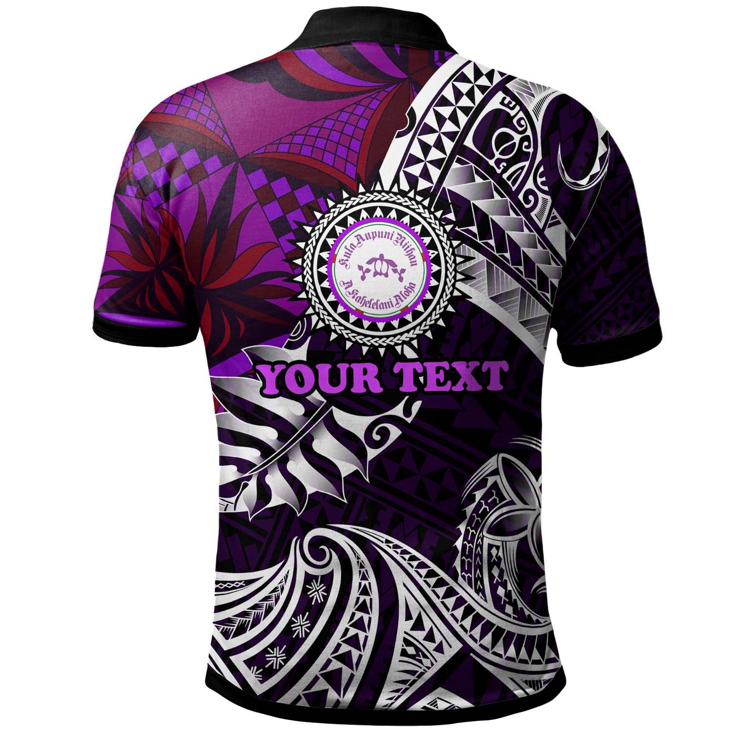 Hawaii Custom Polynesian Polo Shirt - Ni'ihau High and Elementary School Turtles Maroon Hawaii Pattern