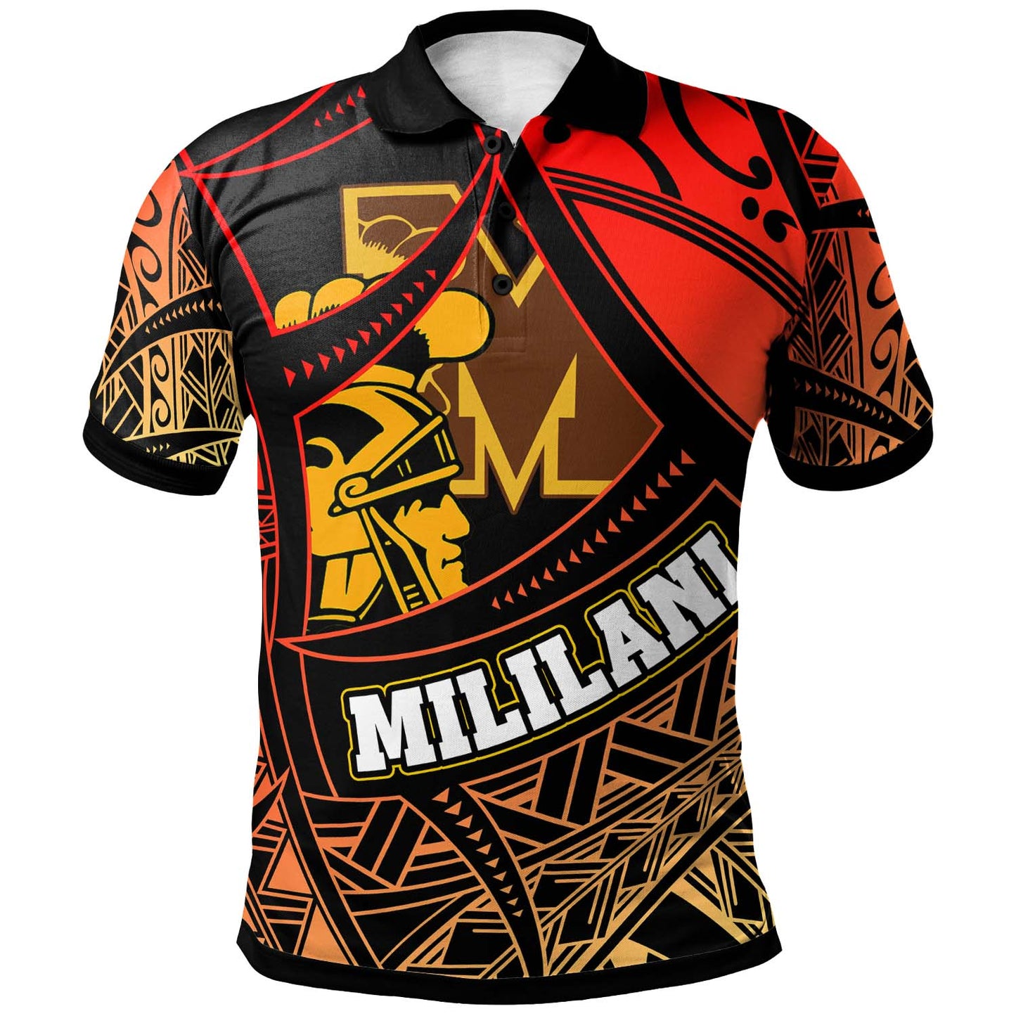 Hawaii Custom Personalised Polynesian Polo Shirt - Mililani High School The Trojans Pride Tribal Pattern