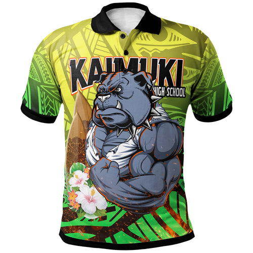 Hawaii Custom Personalised Polynesian Polo Shirt - Kaimuki High School Bulldogs Tribal Pattern