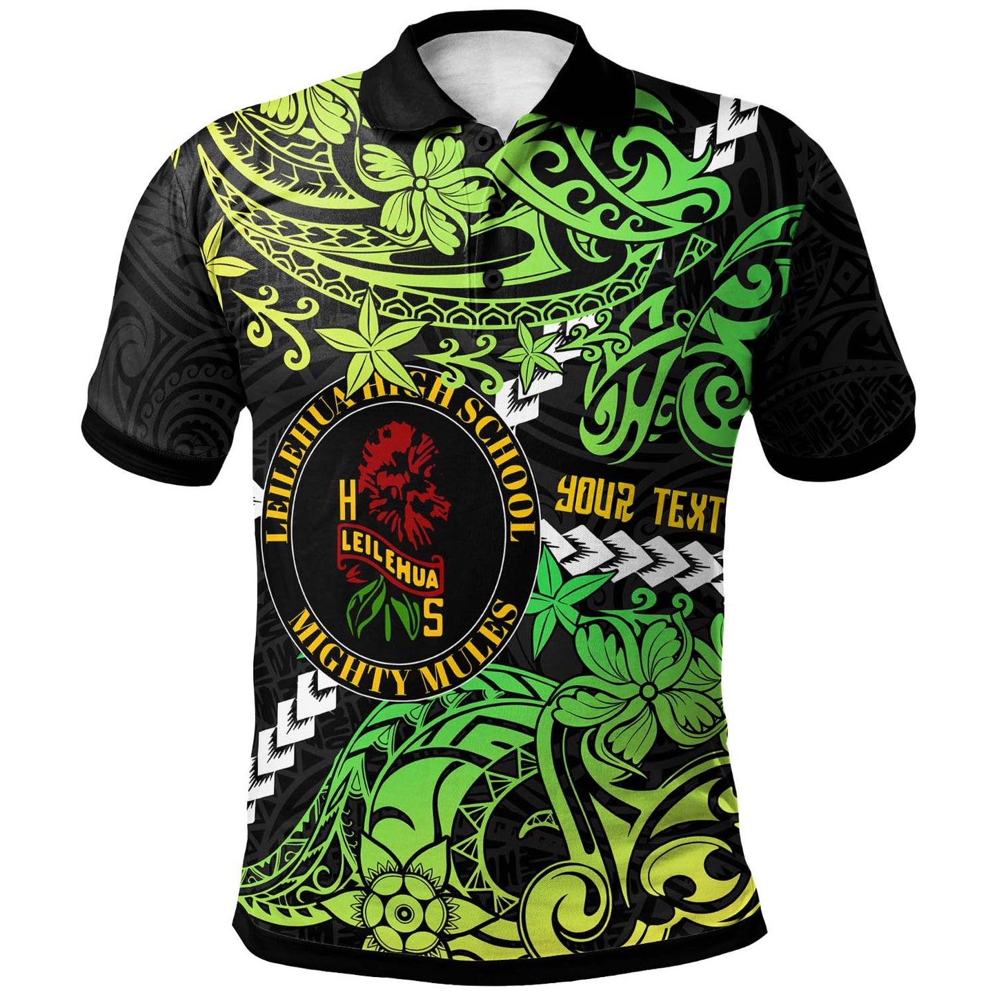 Hawaii Custom Personalised Polo Shirt - Leilehua High School Polynesian Pride with Lehua Flower
