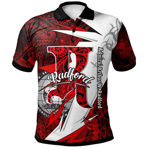 Hawaii Polynesian Polo Shirt - Admiral Arthur W. Radford High School Tribal Pattern
