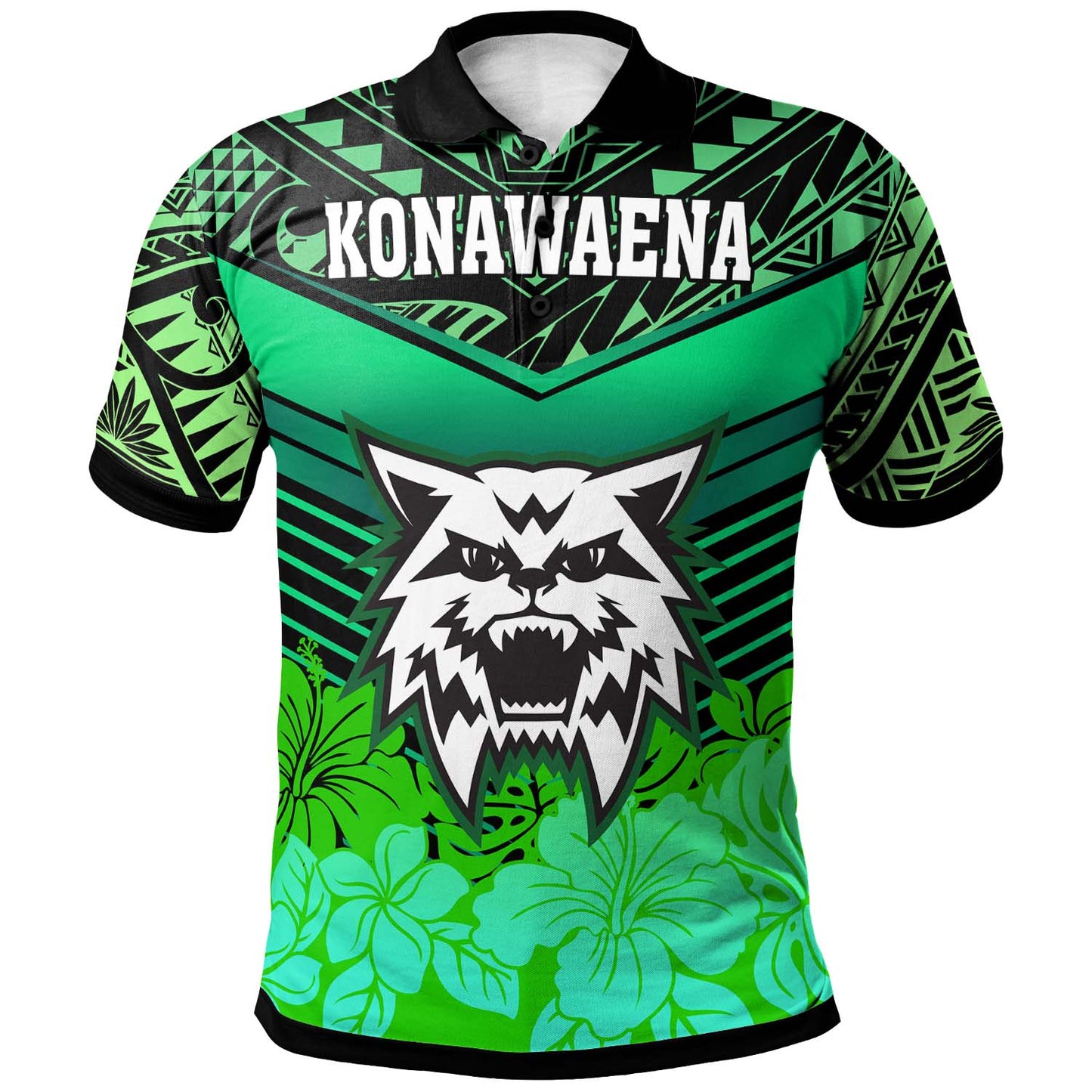 Hawaii Custom Polo Shirt - Konawaena High School with Polynesian Patterns