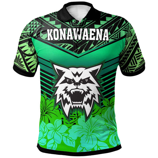 Hawaii Custom Polo Shirt - Konawaena High School with Polynesian Patterns