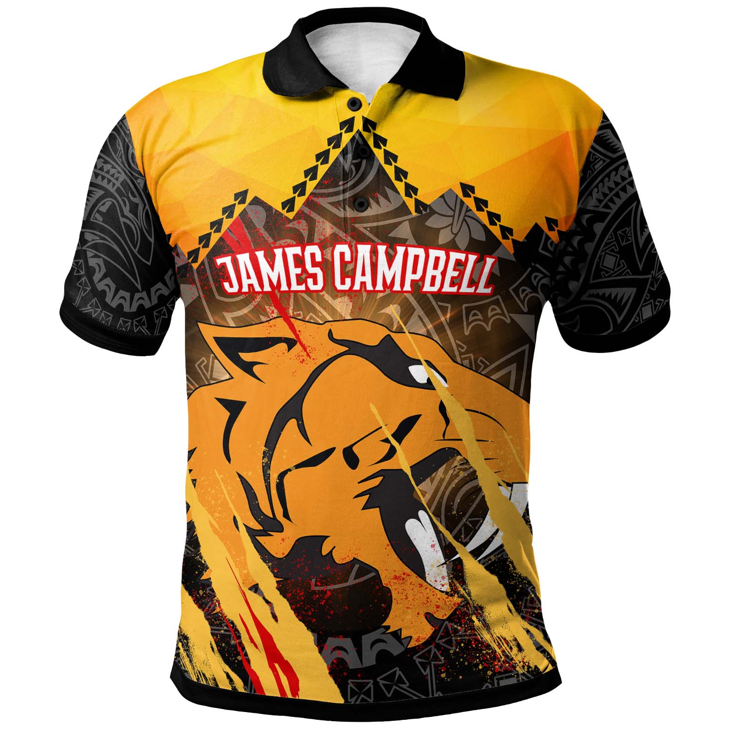 Hawaii Polynesian Polo Shirt - James Campbell High School Polynesian Pattern