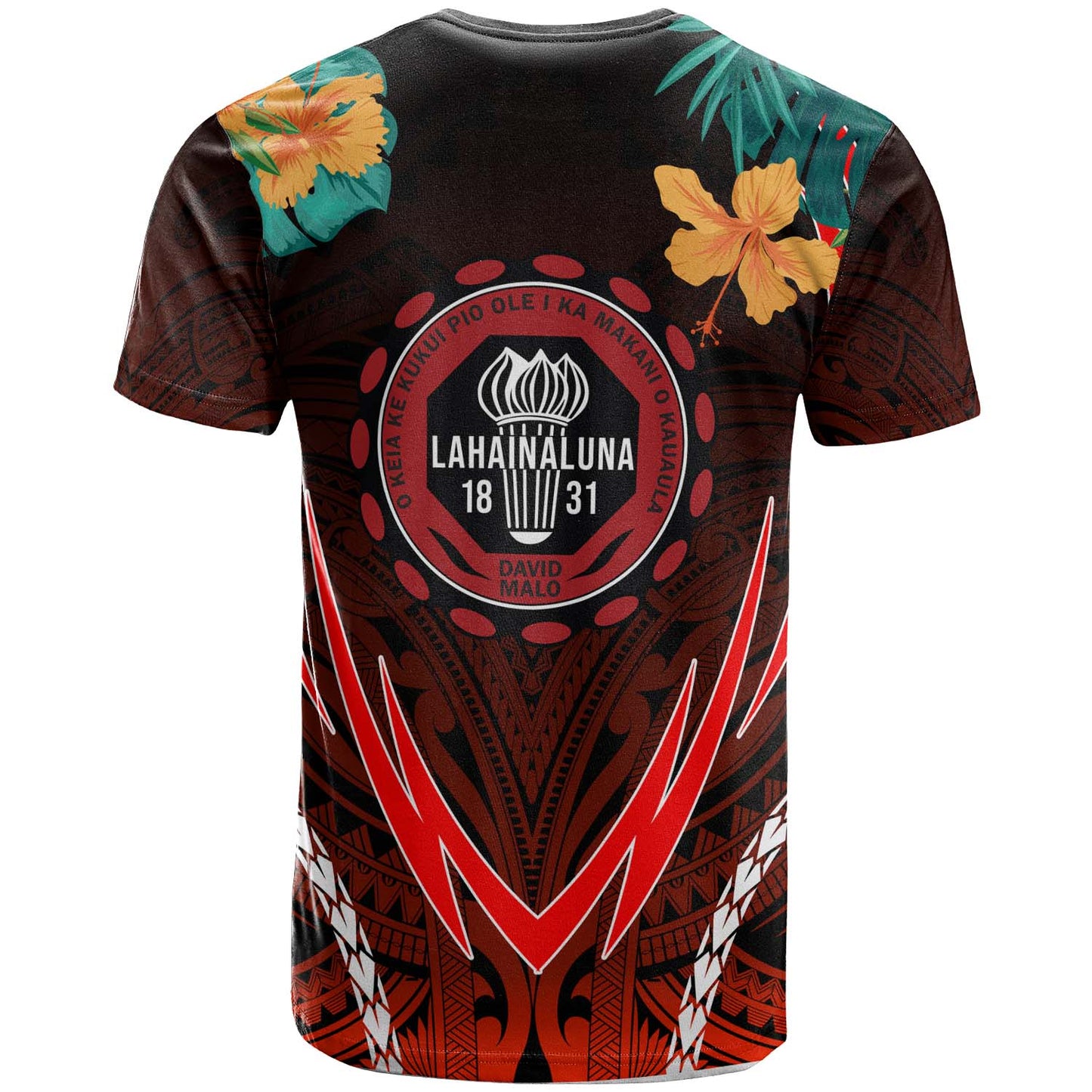 Hawaii Custom T-shirt - Lahainaluna High School Polynesian with Hawaii Pattern