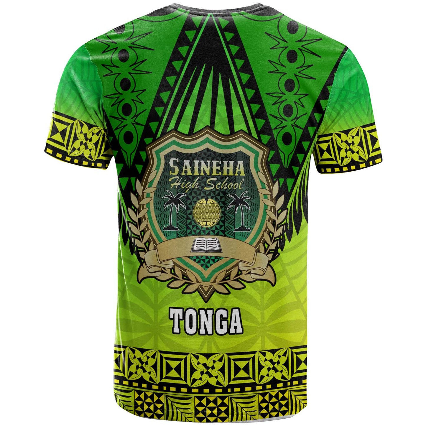 Tonga Polynesian T-shirt - Saineha High School with Tonga Patterns and Polynesian Culture