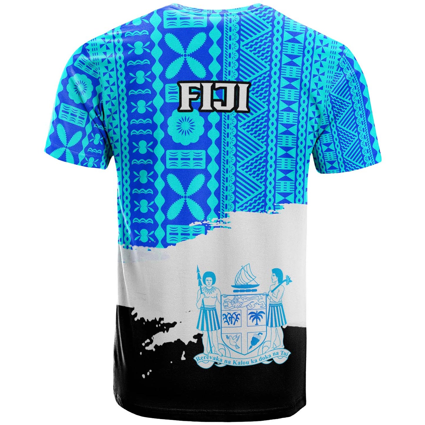 Fiji Polynesian T-shirt - Fiji Tapa Brush Tribal Patterns