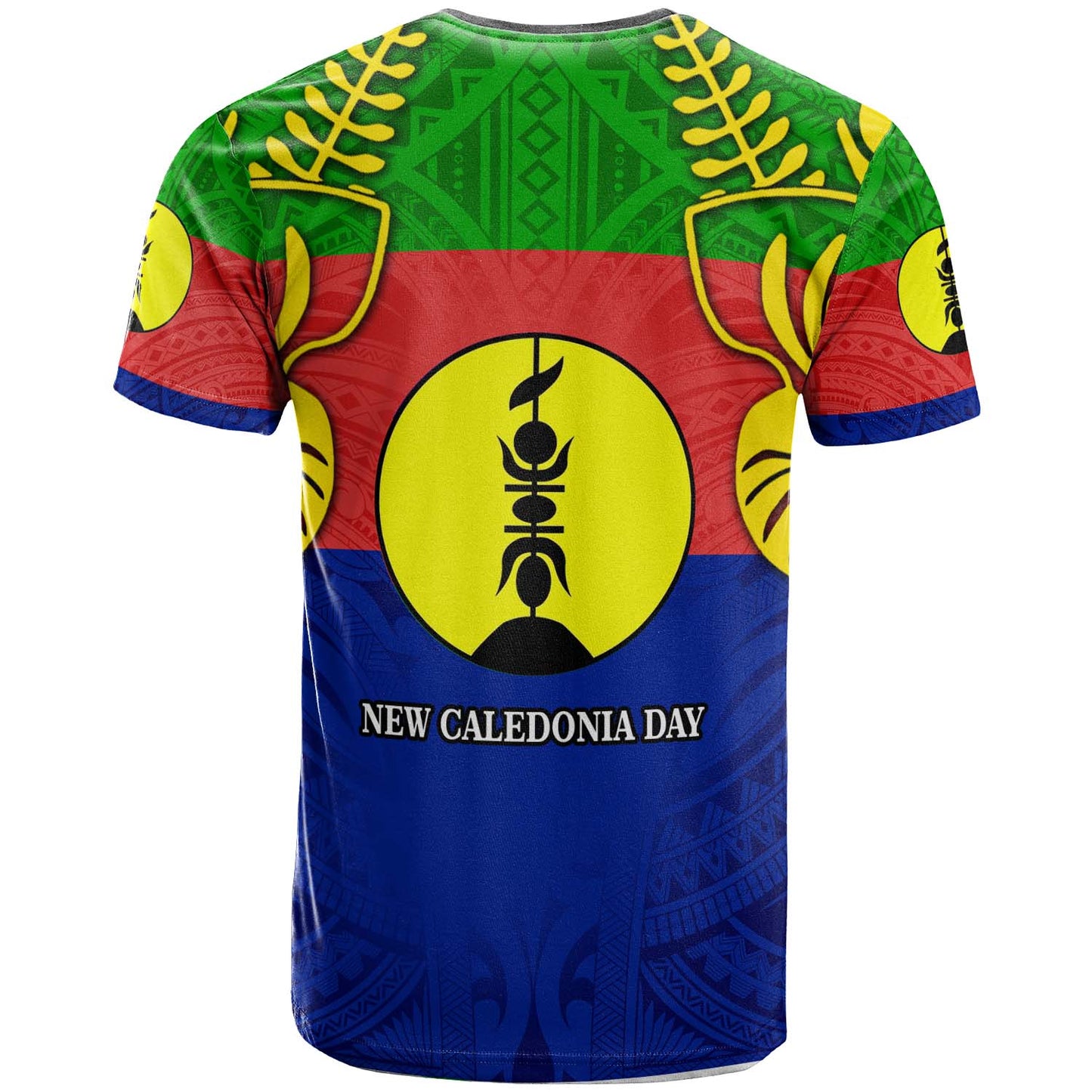 New Caledonia T-shirt - Custom Personalised Coat of Arms Ripping with Polynesian T-shirt