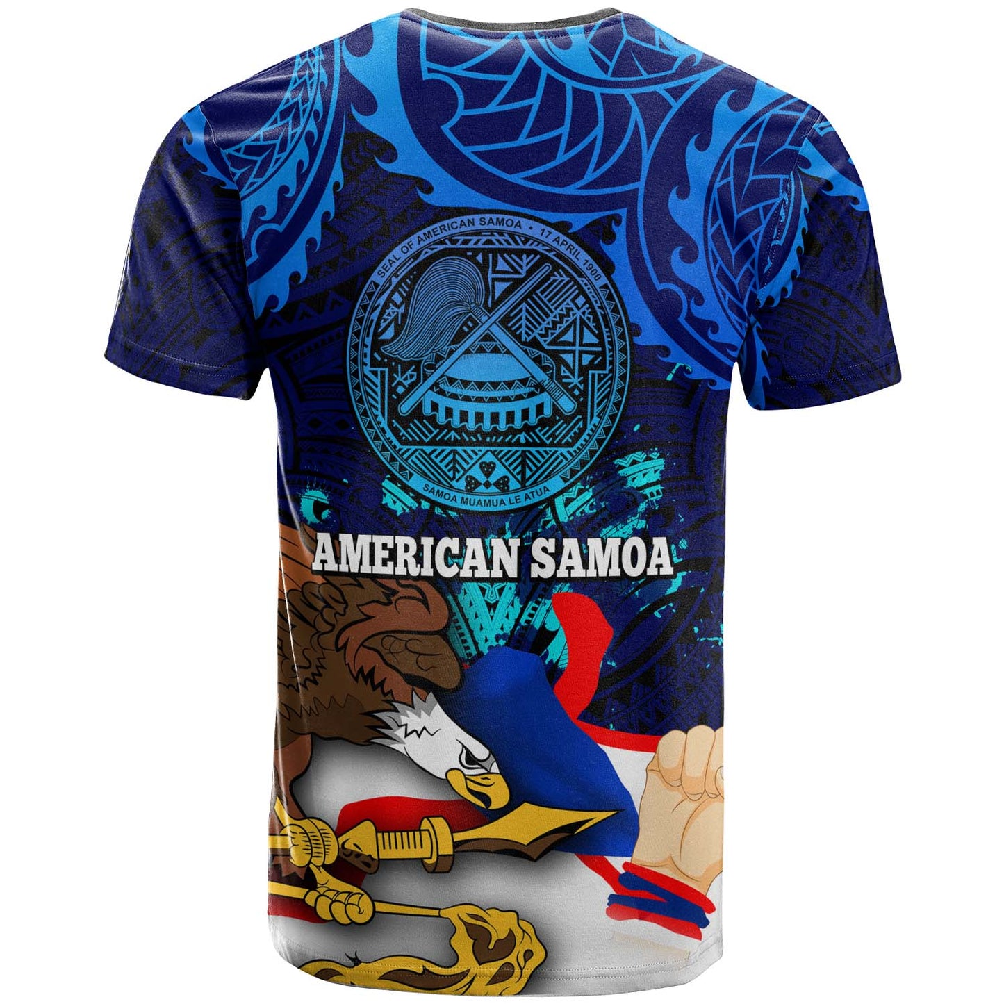 American Samoa T-shirt - Happy Independence Day Samoa with Eagles Polynesian Patterns