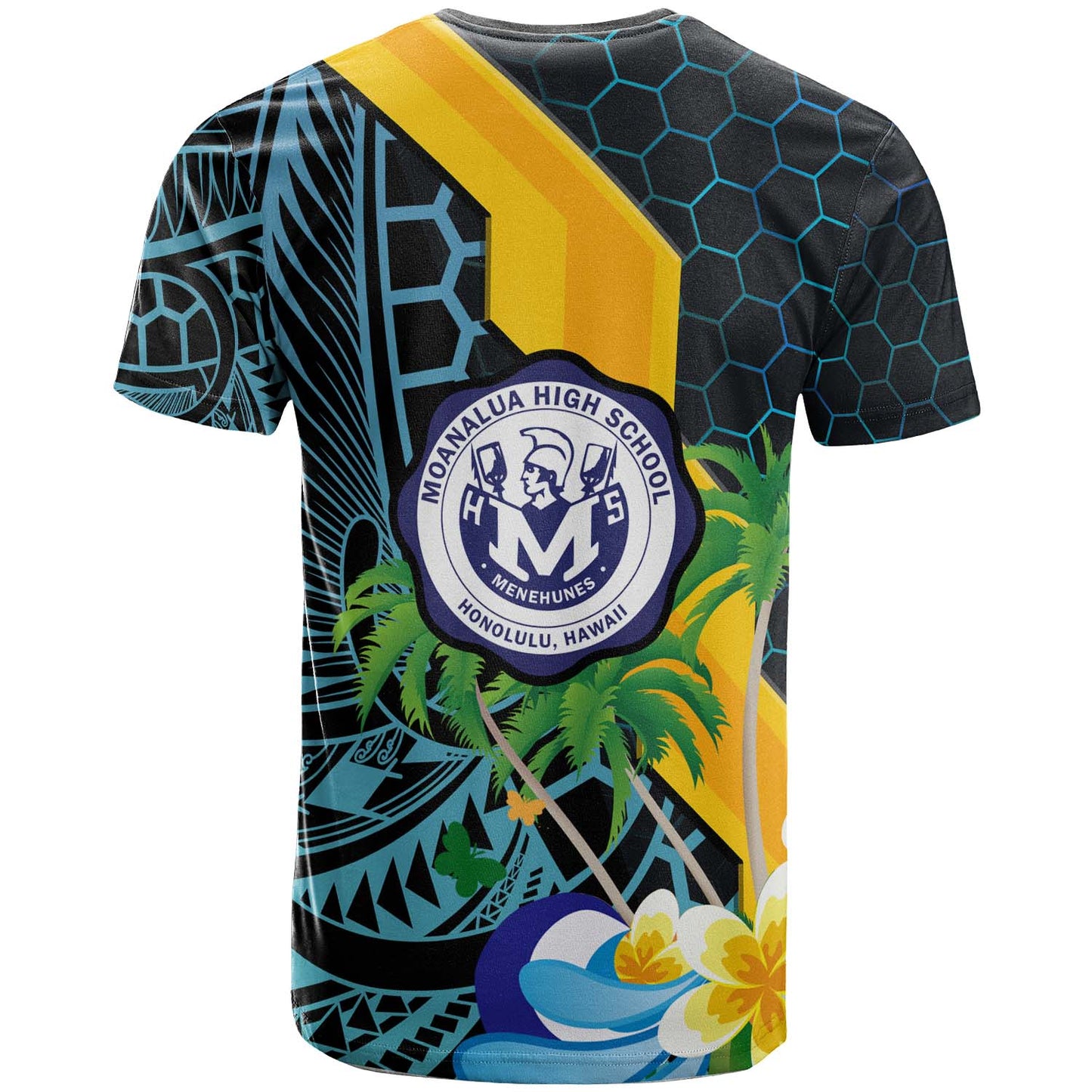 Hawaii Custom T-shirt - Moanalua High School Memehune Polynesian Tribal Pattern