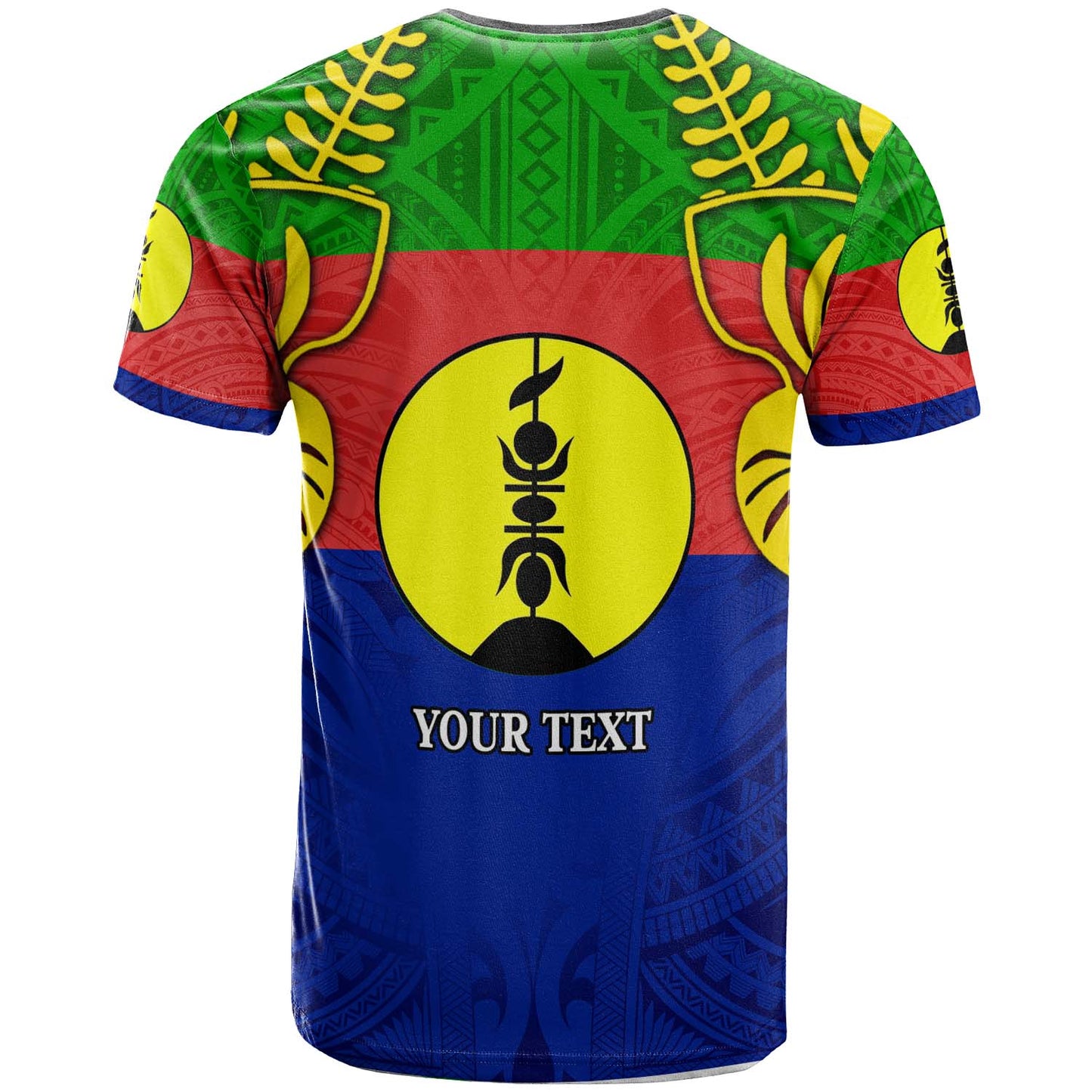 New Caledonia T-shirt - Custom Personalised Coat of Arms Ripping with Polynesian T-shirt