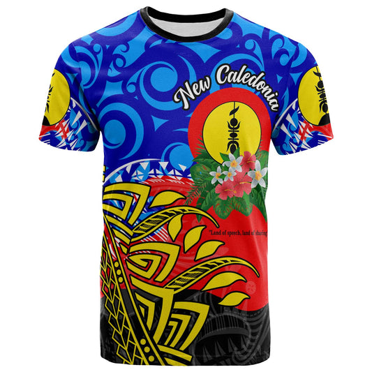 New Caledonia T-shirt - Custom Personalised "Land of Speech, Land of Sharing" with Polynesian T-shirt