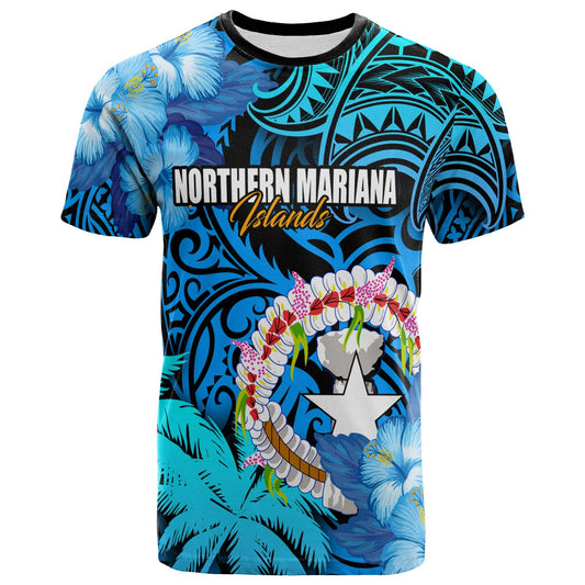 Northern Mariana Islands T-shirt - CNMI Polynesian Culture with Hibicus Tropical Flower
