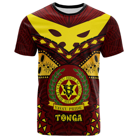 Tonga Custom T-shirt - Vava'u High Shool Tonga with Polynesian Patterns
