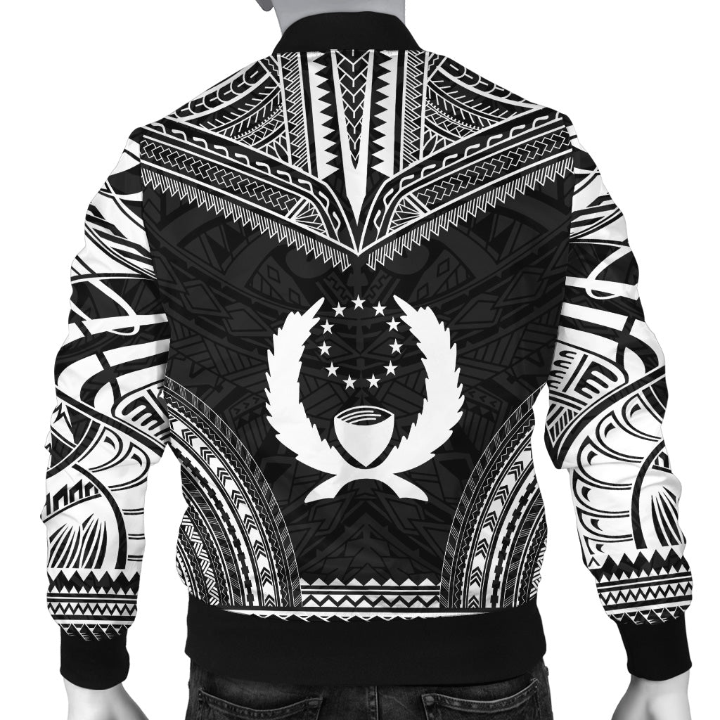 Pohnpei Polynesian Chief Bomber Jacket - Black Version