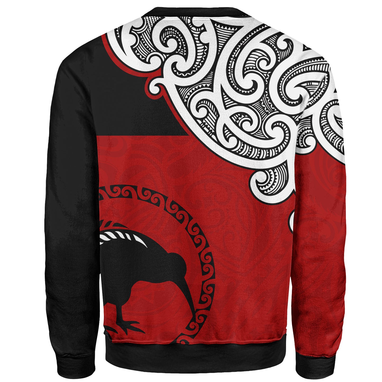 New Zealand Sweatshirt - Happy Waitangi Day Kiwi Bird and Maori Traditional