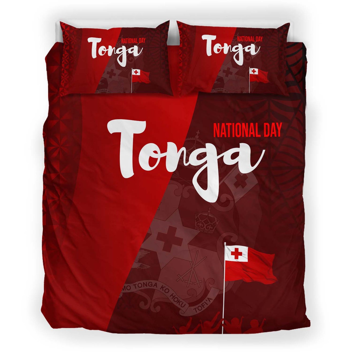 Tonga Bedding Set - National Day Tonga Coat Of Arms Polynesian