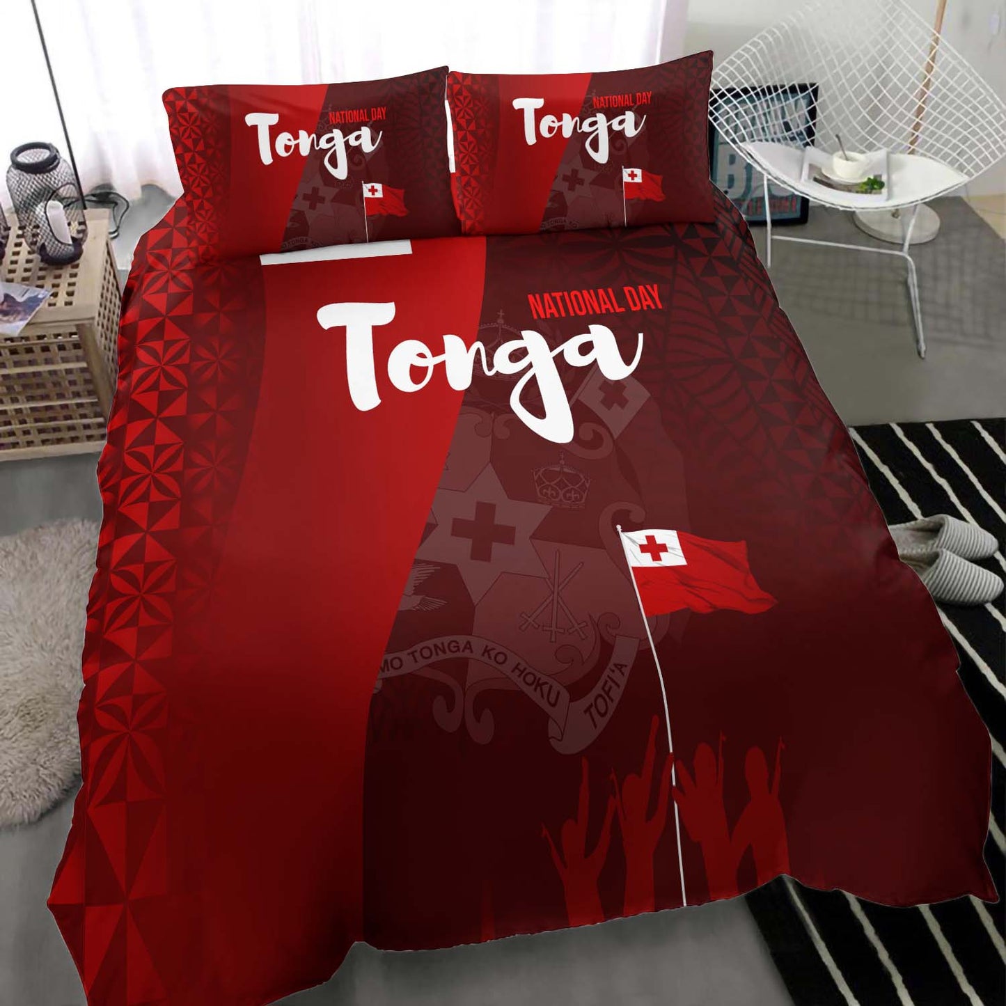 Tonga Bedding Set - National Day Tonga Coat Of Arms Polynesian