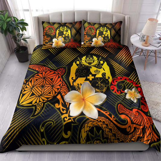 Tonga Polynesian Bedding Set - Lauhala Turtle Plumeria Tropical