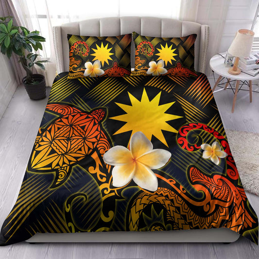 Nauru Polynesian Bedding Set - Lauhala Turtle Plumeria Tropical