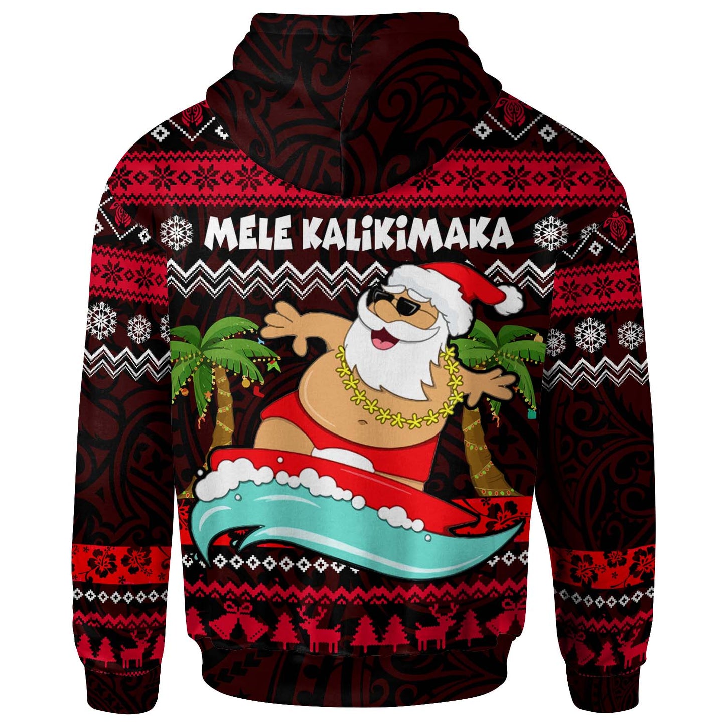 Hawaii Polynesian Hoodie - Custom Happy Mele Kalikimaka Christmas Polynesian Hoodie